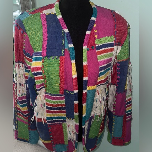 Jackets & Blazers - Crystal Vintage Colorful Patchwork Blazer